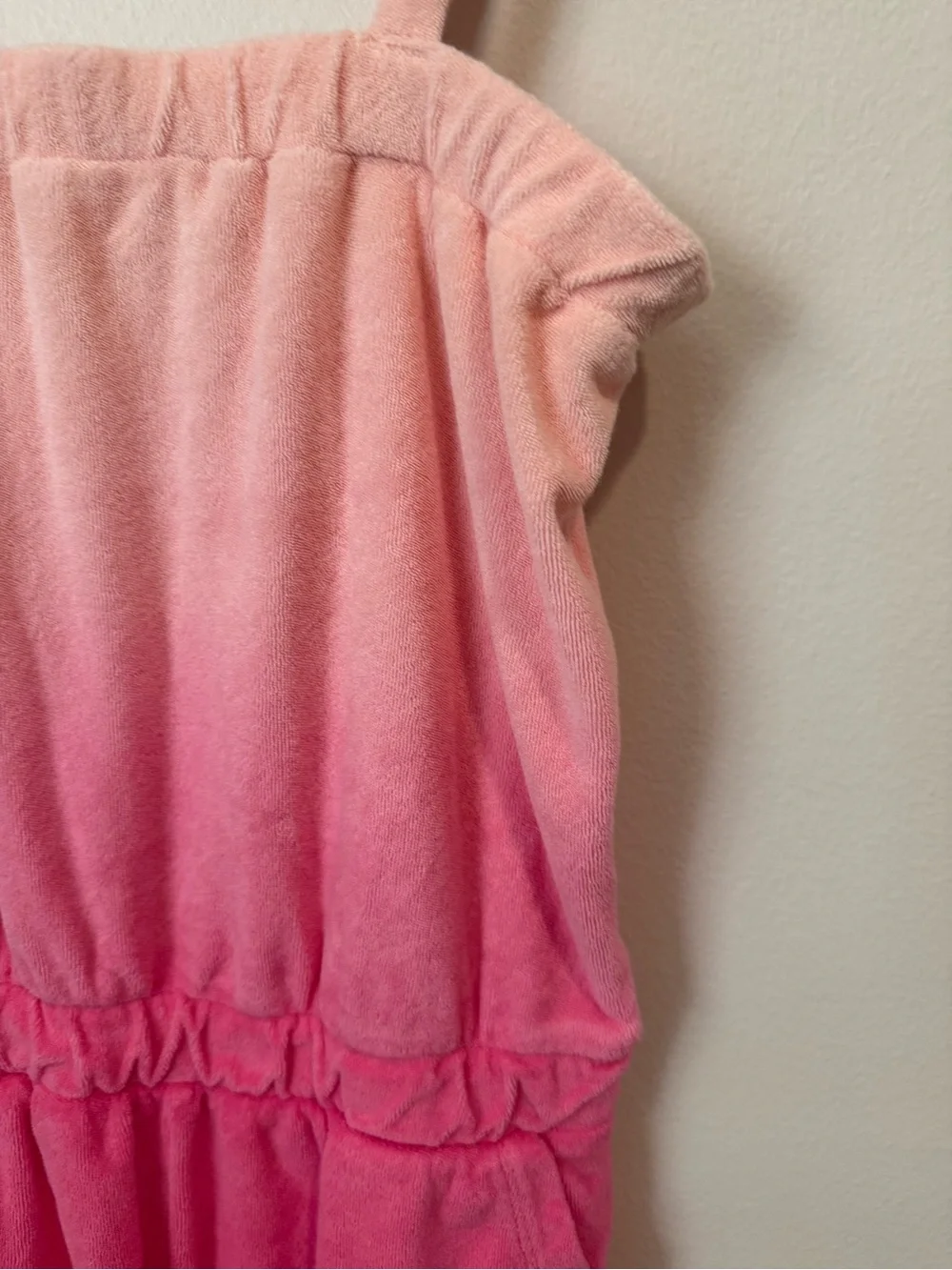 Gap Kids Pink Baby Pink Ombre Terry Cloth Cover Up Romper Pockets Size Medium